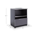 Newage Products Outdoor Kitchen Cabinets Aluminum Slate Grey Glass Kamado Cabinet-70205-Garage Giant 