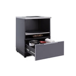 Newage Products Outdoor Kitchen Cabinets Aluminum Slate Grey Glass Kamado Cabinet-70205-Garage Giant 