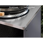 Newage Products Outdoor Kitchen Cabinets Aluminum Slate Grey Glass Kamado Cabinet-70205-Garage Giant 