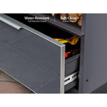 Newage Products Outdoor Kitchen Cabinets Aluminum Slate Grey Glass Kamado Cabinet-70205-Garage Giant 