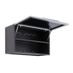 Newage Products Outdoor Kitchen Cabinets Aluminum Slate Grey Glass Wall Cabinet-65213-Garage Giant 