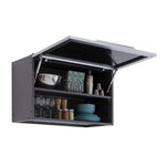Newage Products Outdoor Kitchen Cabinets Aluminum Slate Grey Glass Wall Cabinet-65213-Garage Giant 