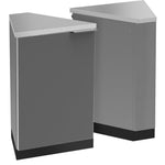 Newage Products Outdoor Kitchen Cabinets Aluminum Slate Grey Glass (X2) 45° Corner Cabinet-65205-Garage Giant 