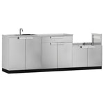 Newage Products Outdoor Kitchen Cabinets Classic Stainless Steel 4-Piece Set With 40" Insert Grill Cabinet-65092-Countertop Only-Garage Giant 