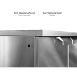 Newage Products Outdoor Kitchen Cabinets Classic Stainless Steel 7-Piece Set With (X2) 45° Corner Cabinet-65066-Countertop Only-Garage Giant 