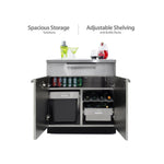 Newage Products Outdoor Kitchen Cabinets Classic Stainless Steel 7-Piece Set With (X2) 45° Corner Cabinet-65066-Countertop Only-Garage Giant 