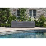 Newage Products Outdoor Kitchen Cabinets Slate Gray Aluminum 3-Piece Set With Bar Cabinet-65267-Countertop Only-Garage Giant 