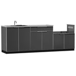 Newage Products Outdoor Kitchen Cabinets Slate Gray Aluminum 4-Piece Set With 40" Insert Grill Cabinet-65292-Countertop Only-Garage Giant 