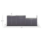 Newage Products Outdoor Kitchen Cabinets Slate Gray Aluminum 4-Piece Set With 40" Insert Grill Cabinet-65292-Countertop Only-Garage Giant 