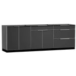 Newage Products Outdoor Kitchen Cabinets Slate Gray Aluminum 4-Piece Set With Bar Cabinet-65252-Countertop Only-Garage Giant 