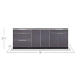 Newage Products Outdoor Kitchen Cabinets Slate Gray Aluminum 4-Piece Set With Bar Cabinet-65252-Countertop Only-Garage Giant 
