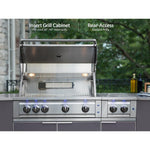 Newage Products Outdoor Kitchen Cabinets Slate Gray Aluminum 4-Piece Set With Kamado Cabinet-66200-Countertop Only-Garage Giant 