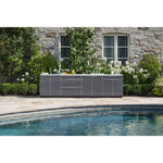 Newage Products Outdoor Kitchen Cabinets Slate Gray Aluminum 4-Piece Set With Sink Cabinet-66221-Countertop Only-Garage Giant 
