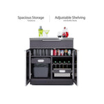 Newage Products Outdoor Kitchen Cabinets Slate Gray Aluminum 4-Piece Set With Sink Cabinet-66221-Countertop Only-Garage Giant 