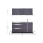 Newage Products Outdoor Kitchen Cabinets Slate Gray Aluminum 5-Piece Set With 3-Drawer Cabinet-66239-Countertop Only-Garage Giant 