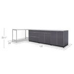 Newage Products Outdoor Kitchen Cabinets Slate Gray Aluminum 5-Piece Set With Prep Table-65262-Countertop Only-Garage Giant 