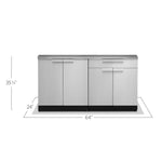 Newage Products Outdoor Kitchen Cabinets Stainless Steel 2-Piece Set With 2-Door Cabinet-66809-Countertop Only-Garage Giant 