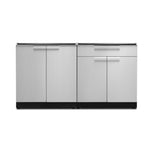 Newage Products Outdoor Kitchen Cabinets Stainless Steel 3-Piece Set With Bar Cabinet-65067-Countertop Only-Garage Giant 