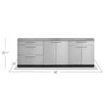 Newage Products Outdoor Kitchen Cabinets Stainless Steel 4-Piece Set With 2-Door Cabinet-66770-Countertop Only-Garage Giant 