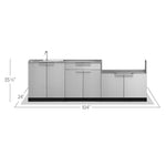 Newage Products Outdoor Kitchen Cabinets Stainless Steel 4-Piece Set With 40" Insert Grill Cabinet-66821-Countertop Only-Garage Giant 