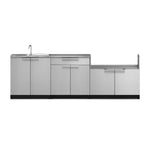 Newage Products Outdoor Kitchen Cabinets Stainless Steel 4-Piece Set With 40" Insert Grill Cabinet-66821-Countertop Only-Garage Giant 