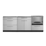 Newage Products Outdoor Kitchen Cabinets Stainless Steel 4-Piece Set With Kamado Cabinet-66000-Countertop Only-Garage Giant 