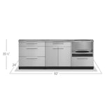 Newage Products Outdoor Kitchen Cabinets Stainless Steel 4-Piece Set With Kamado Cabinet-66000-Countertop Only-Garage Giant 