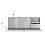 Newage Products Outdoor Kitchen Cabinets Stainless Steel 4-Piece Set With Sink Cabinet-66021-Countertop Only-Garage Giant 