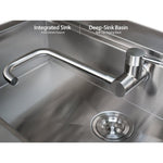Newage Products Outdoor Kitchen Cabinets Stainless Steel 4-Piece Set With Sink Cabinet-66021-Countertop Only-Garage Giant 