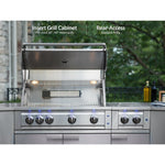 Newage Products Outdoor Kitchen Cabinets Stainless Steel 4-Piece Set With Sink Cabinet-66021-Countertop Only-Garage Giant 
