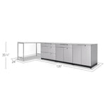 Newage Products Outdoor Kitchen Cabinets Stainless Steel 5-Piece Set With 3-Drawer Cabinet-66750-Countertop Only-Garage Giant 