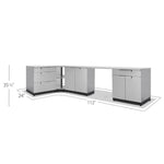 Newage Products Outdoor Kitchen Cabinets Stainless Steel 6-Piece Set With 90° Corner Shelf-65054-Countertop Only-Garage Giant 