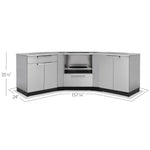Newage Products Outdoor Kitchen Cabinets Stainless Steel 7-Piece Set With Kamado Cabinet-65176-Countertop Only-Garage Giant 