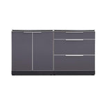Newage Products Outdoor Kitchen Cabinets Slate Gray Aluminum 3-Piece Set With 3-Drawer Cabinet-65311-None-Garage Giant 