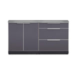 Newage Products Outdoor Kitchen Cabinets Slate Gray Aluminum 3-Piece Set With 3-Drawer Cabinet-65310-Countertops + Covers-Garage Giant 
