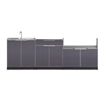 Newage Products Outdoor Kitchen Cabinets Slate Gray Aluminum 4-Piece Set With 40" Insert Grill Cabinet-65294-None-Garage Giant 