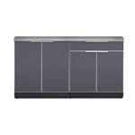 Newage Products Outdoor Kitchen Cabinets Slate Gray Aluminum 3-Piece Set With Bar Cabinet-65278-Countertops + Covers-Garage Giant 