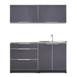 Newage Products Outdoor Kitchen Cabinets Slate Gray Aluminum 5-Piece Set With 3-Drawer Cabinet-66241-None-Garage Giant 