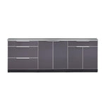 Newage Products Outdoor Kitchen Cabinets Slate Gray Aluminum 4-Piece Set With Bar Cabinet-65252-Countertop Only-Garage Giant 