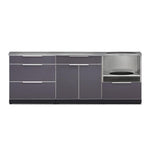Newage Products Outdoor Kitchen Cabinets Slate Gray Aluminum 4-Piece Set With Kamado Cabinet-66201-Countertops + Covers-Garage Giant 