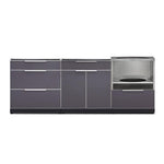 Newage Products Outdoor Kitchen Cabinets Slate Gray Aluminum 4-Piece Set With Kamado Cabinet-66202-None-Garage Giant 