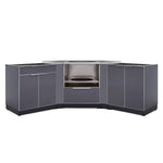 Newage Products Outdoor Kitchen Cabinets Slate Gray Aluminum 7-Piece Set With Kamado Cabinet-65378-Cover Only-Garage Giant 