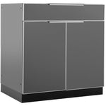 Newage Products Outdoor Kitchen Cabinets Aluminum Slate Grey Glass 32" Bar Cabinet-70204-Garage Giant 