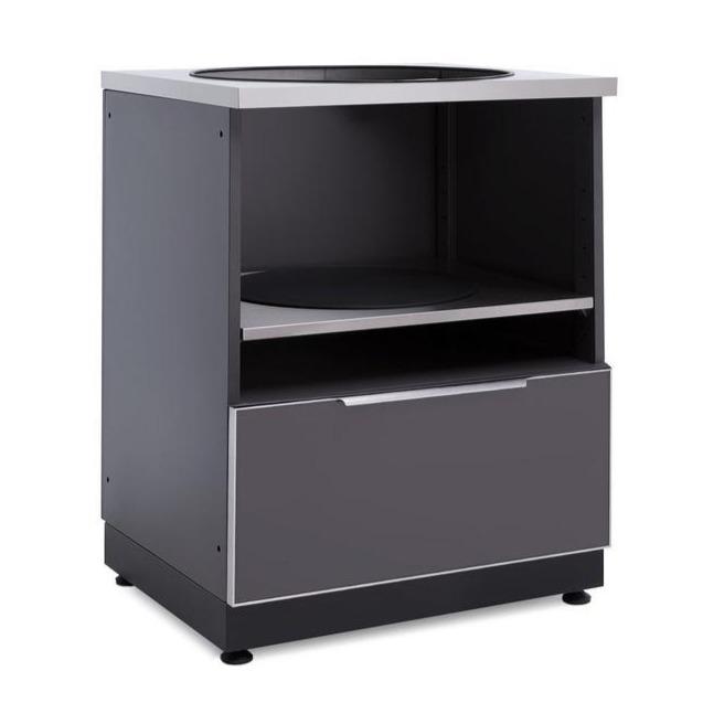 Newage Products Outdoor Kitchen Cabinets Aluminum Slate Grey Glass Kamado Cabinet-70205-Garage Giant