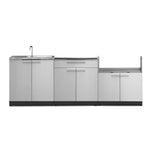 Newage Products Outdoor Kitchen Cabinets Stainless Steel 3-Piece Set With 33" Insert Grill Cabinet-66790-None-Garage Giant 