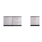 Newage Products Outdoor Kitchen Cabinets Stainless Steel 4-Piece Set With Bar Cabinet-65084-None-Garage Giant 
