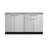 Newage Products Outdoor Kitchen Cabinets Stainless Steel 3-Piece Set With Bar Cabinet-65067-Countertop Only-Garage Giant 