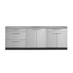 Newage Products Outdoor Kitchen Cabinets Stainless Steel 4-Piece Set With 2-Door Cabinet-66770-Countertop Only-Garage Giant 