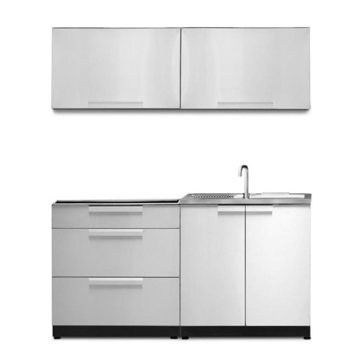 Newage Products Outdoor Kitchen Cabinets Stainless Steel 5-Piece Set With 3-Drawer Cabinet-66041-None-Garage Giant