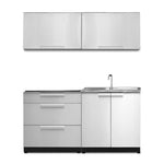 Newage Products Outdoor Kitchen Cabinets Stainless Steel 5-Piece Set With 3-Drawer Cabinet-66041-None-Garage Giant 